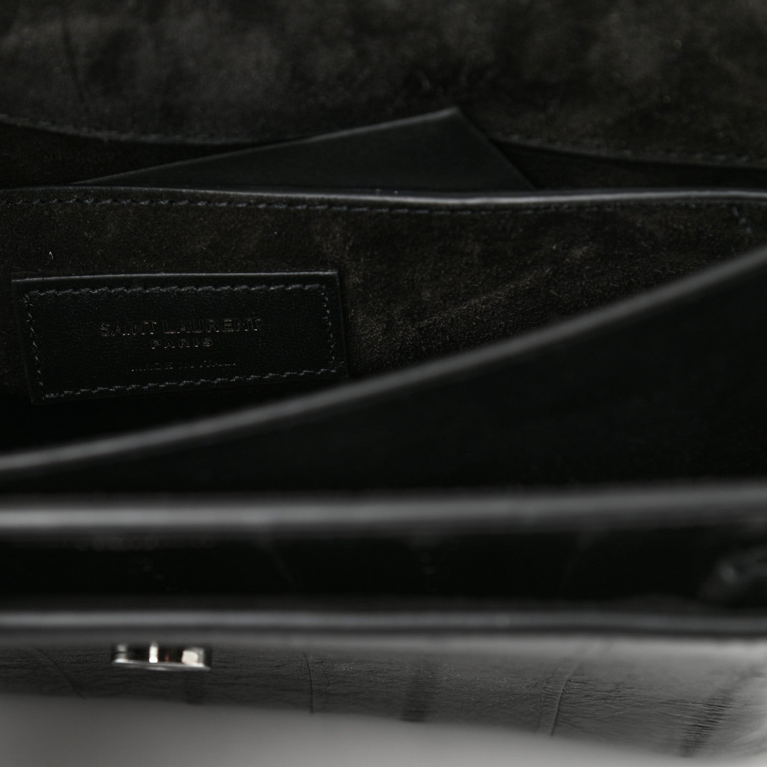 Saint Laurent Glossy Eelskin Medium Monogram Sunset Black 6 of 10