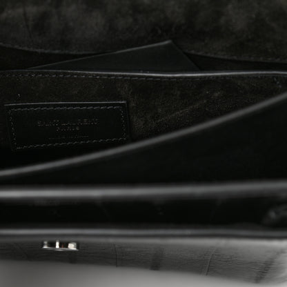 Saint Laurent Glossy Eelskin Medium Monogram Sunset Black 6 of 10