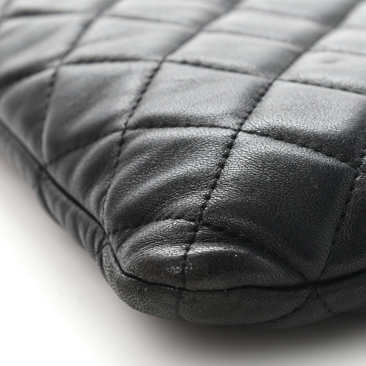 Chanel Lambskin Quilted Large Cosmetic Case Black 9 of 14