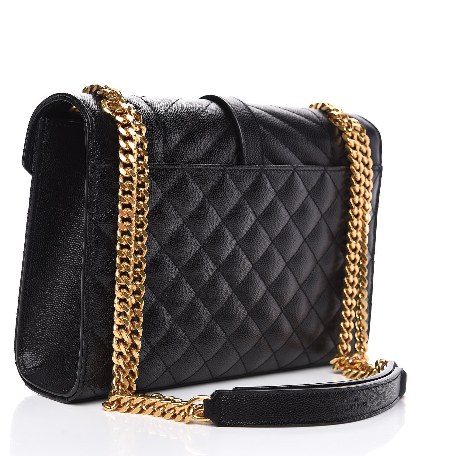 Saint Laurent Grain De Poudre Textured Mixed Matelasse Triquilt Medium Monogram Satchel Black 3 of 12