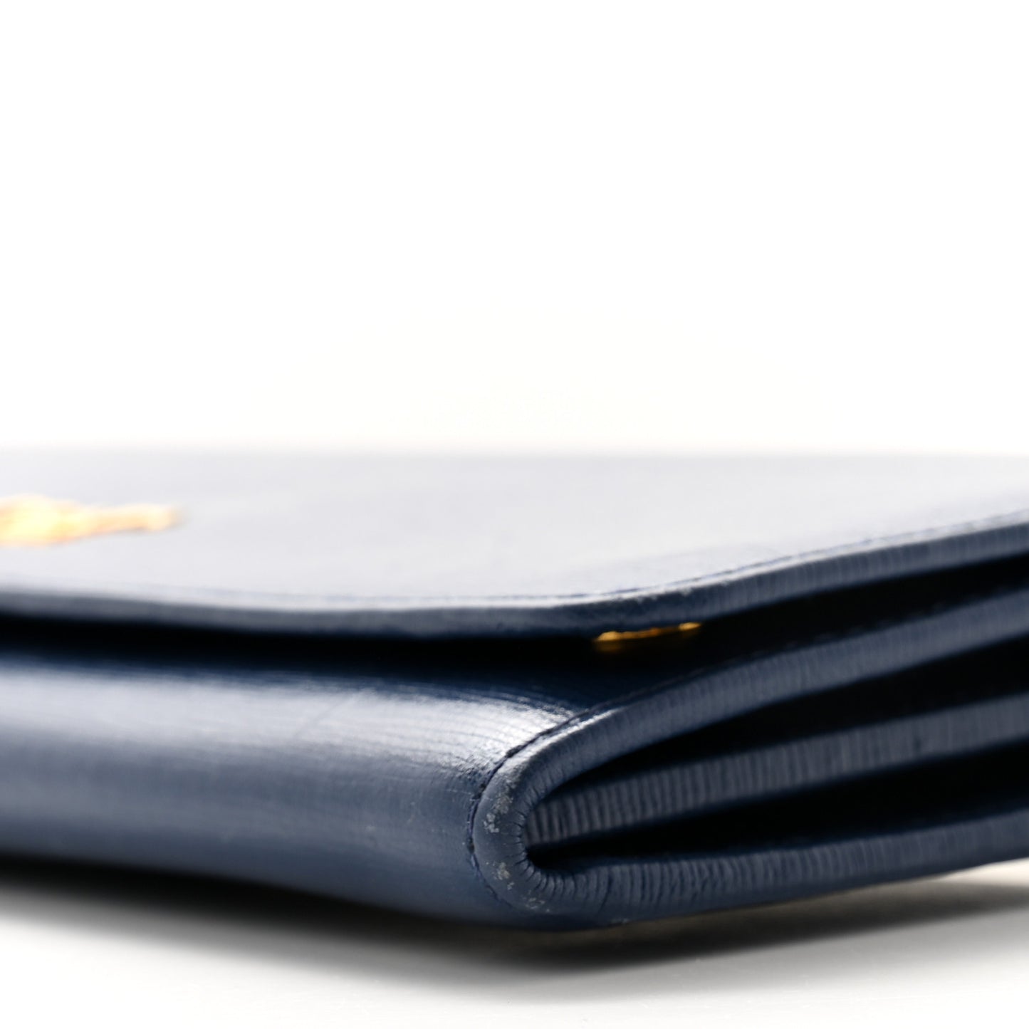 Vitello Move Metal Oro Chain Wallet Bluette