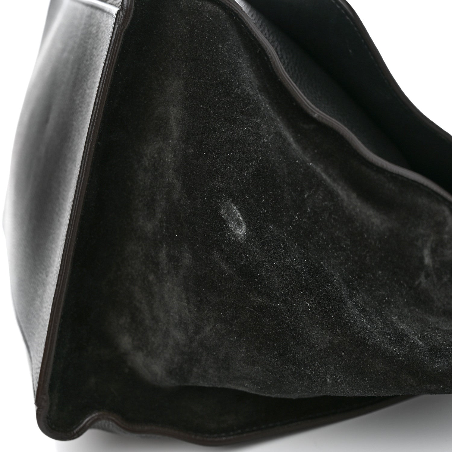Celine Drummed Calfskin Suede Large Trapeze Black 11 of 12