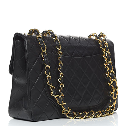 Chanel Lambskin Quilted XL Jumbo Single Flap Black 3 of 17
