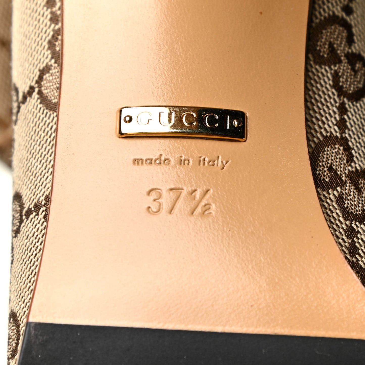 Monogram Over The Knee Boots 37.5 Beige Ebony