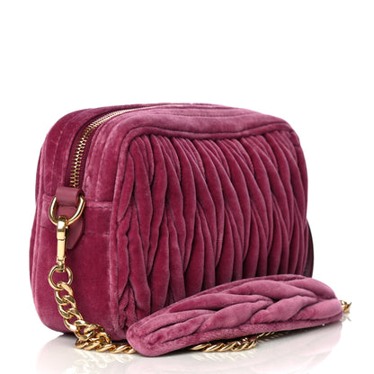 Miu Miu Velluto Matelasse Chain Camera Bag Bruyere 2 of 11