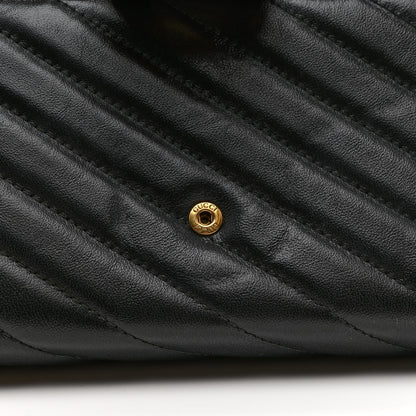 Gucci Vintage Effect Calfskin Matelasse Diagonal Torchon GG Marmont Chain Wallet Black Romantic Cherry 11 of 11