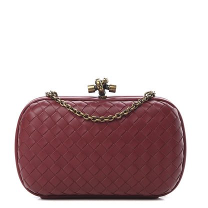 Bottega Veneta Nappa Intrecciato Chain Knot Clutch Bordeaux 1 of 11