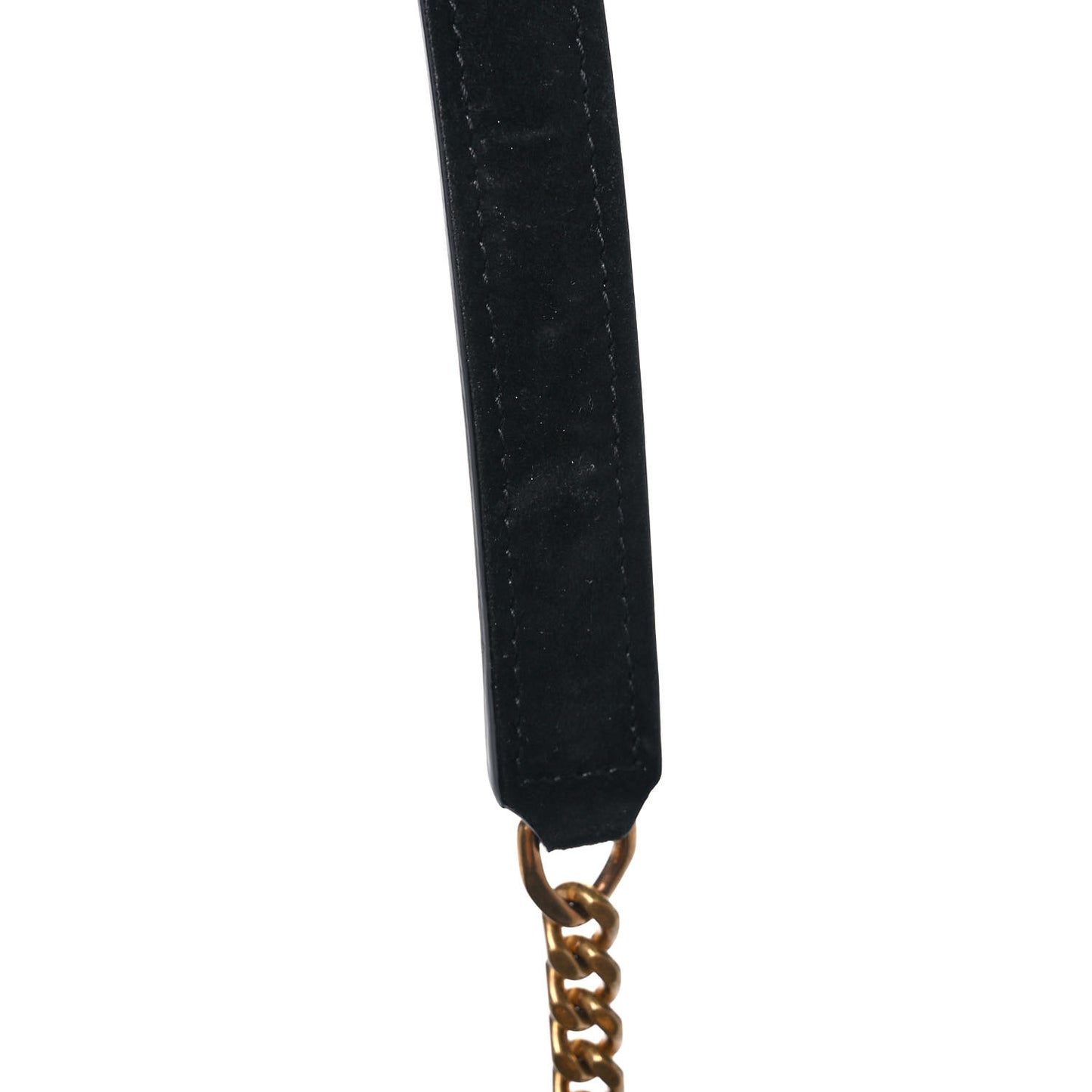 Velvet Y Quilted Monogram Small Loulou Chain Satchel Black