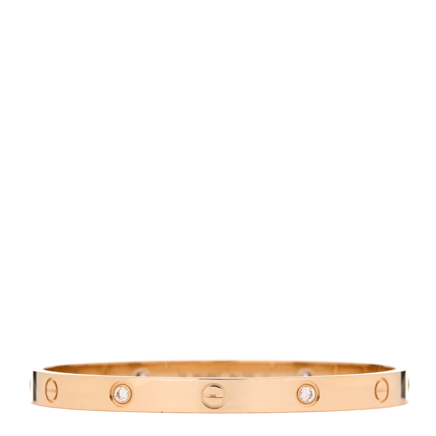 18K Yellow Gold 4 Diamond LOVE Bracelet 19