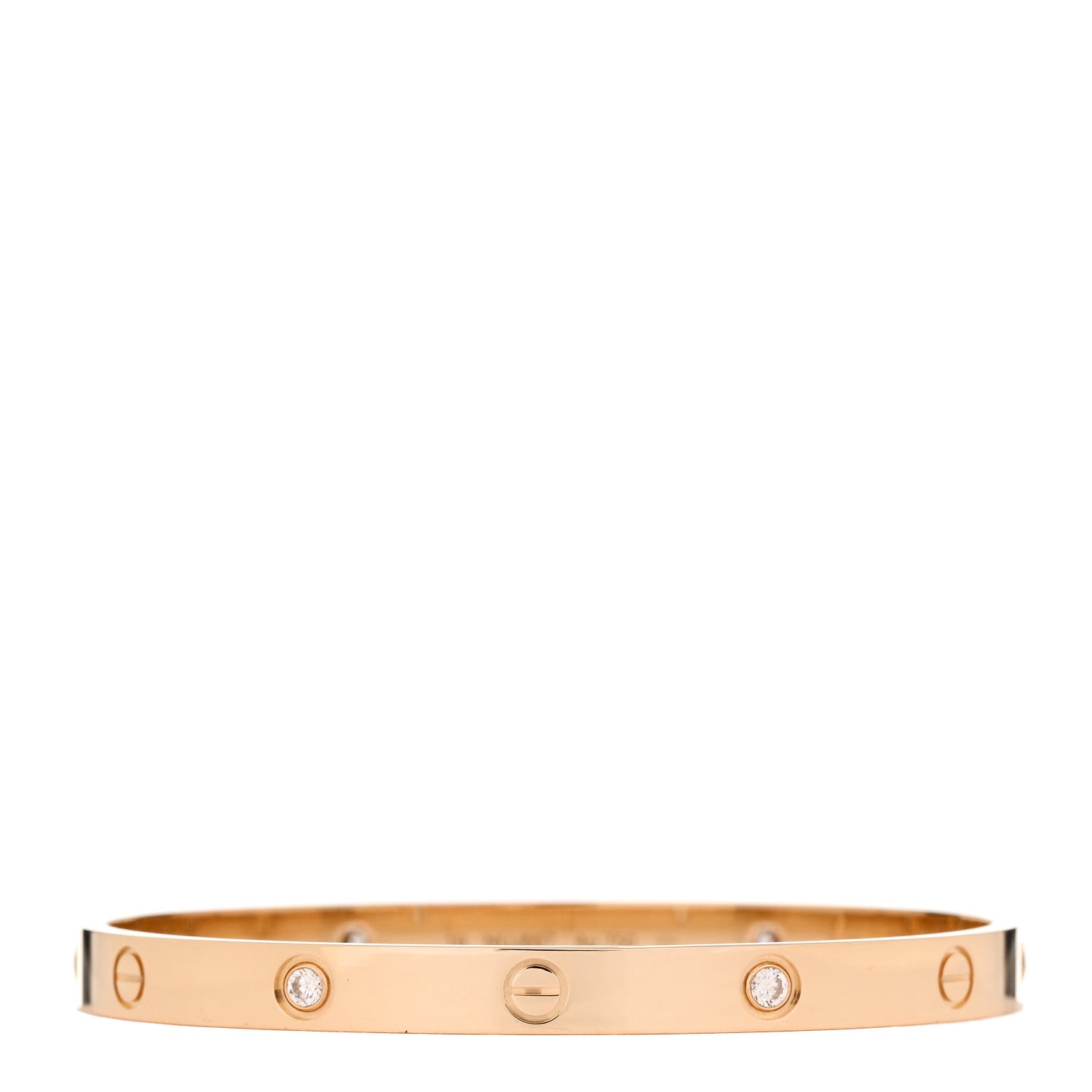 Cartier 18K Yellow Gold 4 Diamond LOVE Bracelet 19 1 of 10