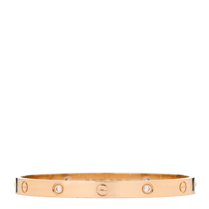 Cartier 18K Yellow Gold 4 Diamond LOVE Bracelet 19 1 of 10