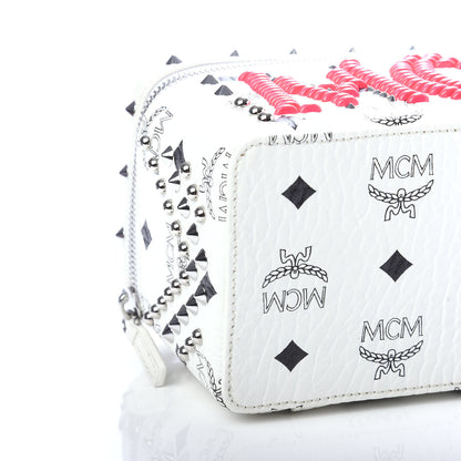 MCM Visetos Rockstar Love Potion Studded Mini Vanity Crossbody Case White 10 of 12