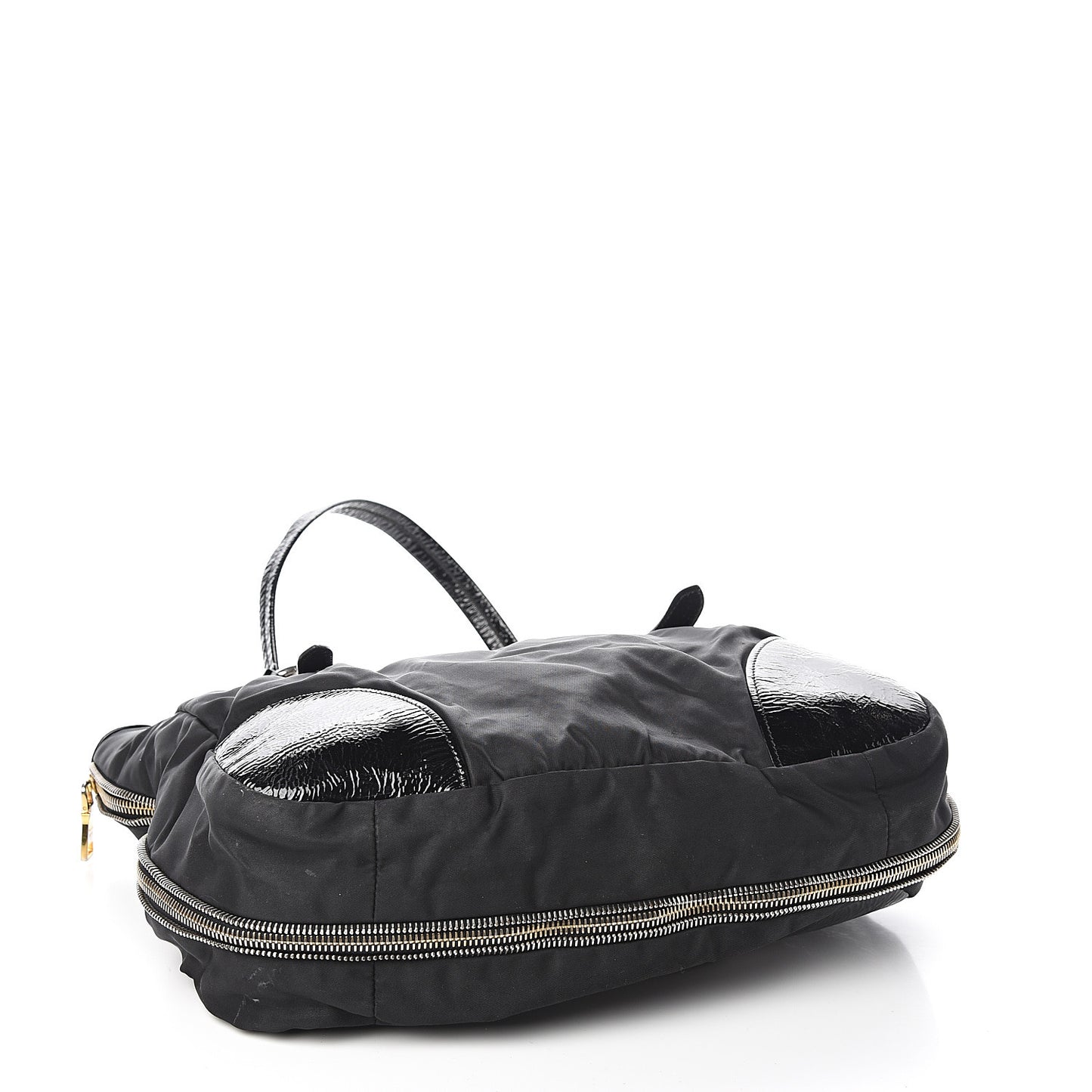 Tessuto Nylon Vernice Tote Black