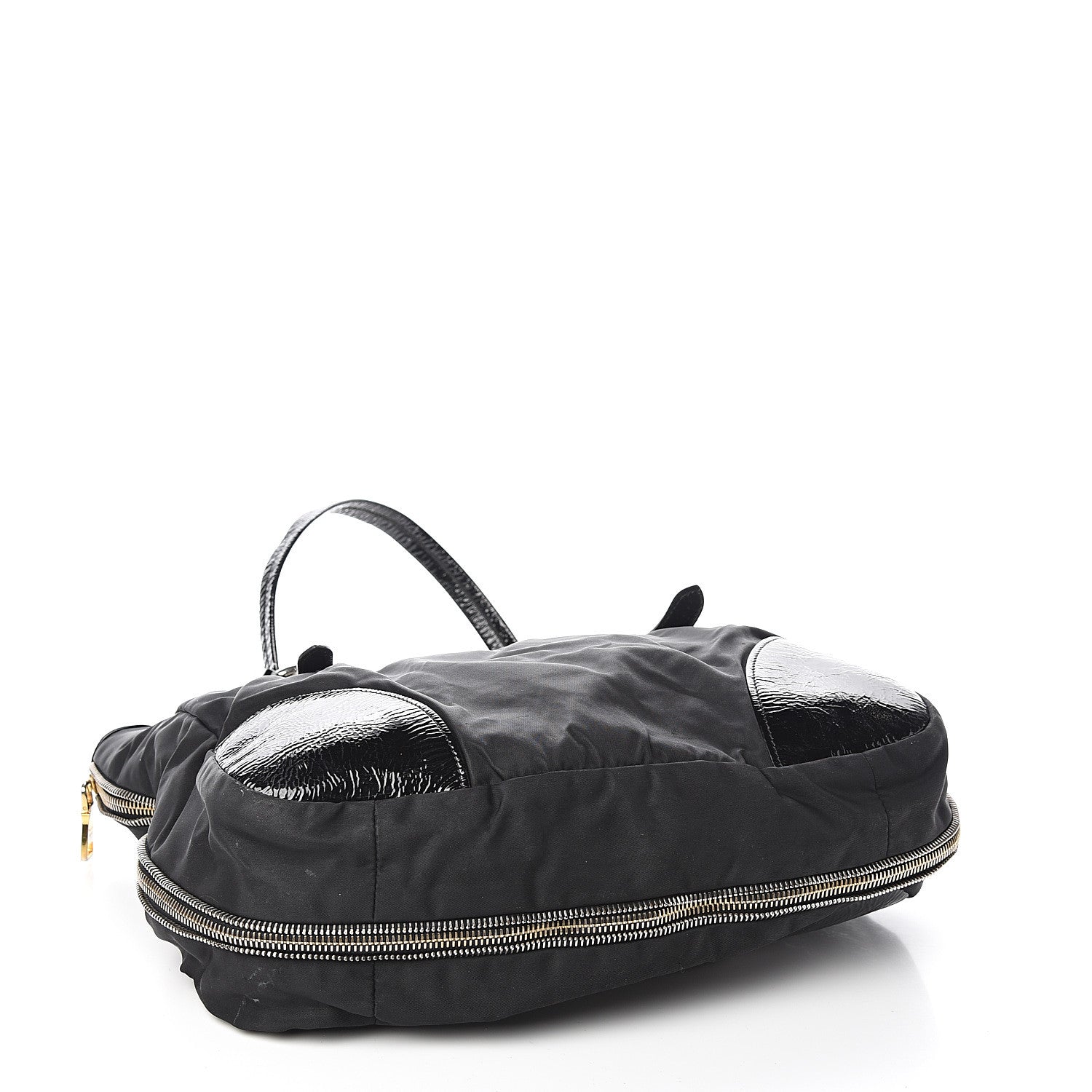 Prada Tessuto Nylon Vernice Tote Black 3 of 10