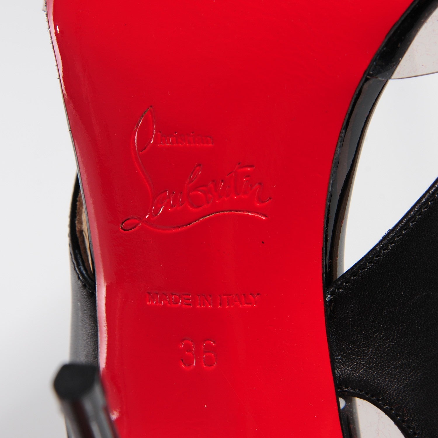 Christian Louboutin Patent Suede Calfskin Air Chance 100 Pumps 36 Black 6 of 6