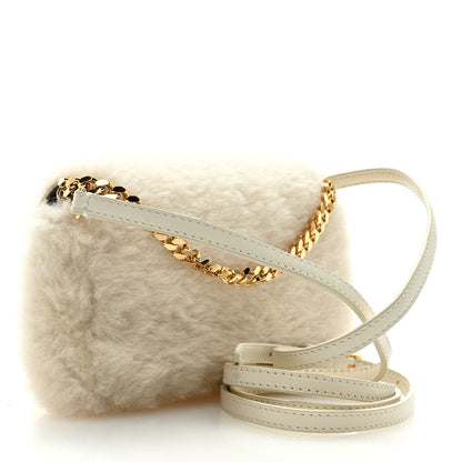 Fendi Shearling Shiny Nappa Micro Baguette Latte Panna 3 of 8