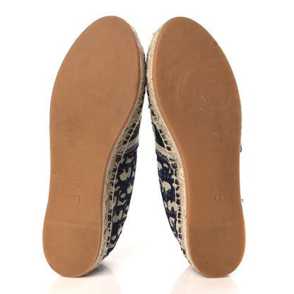 Christian Dior Oblique Embroidered Granville 15mm Espadrilles 38.5 Deep Blue 5 of 9