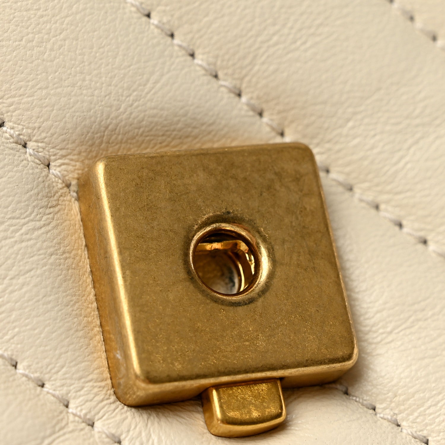 Gucci Vintage Effect Calfskin Matelasse Diagonal Mini Torchon GG Marmont Top Handle Shoulder Bag Mystic White Blue Agata 12 of 13