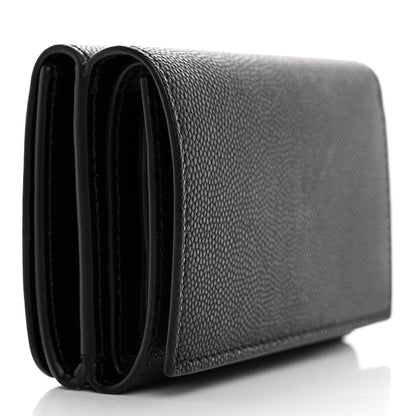Burberry Grained Calfskin TB Compact Tri-Fold Wallet Black 3 of 8