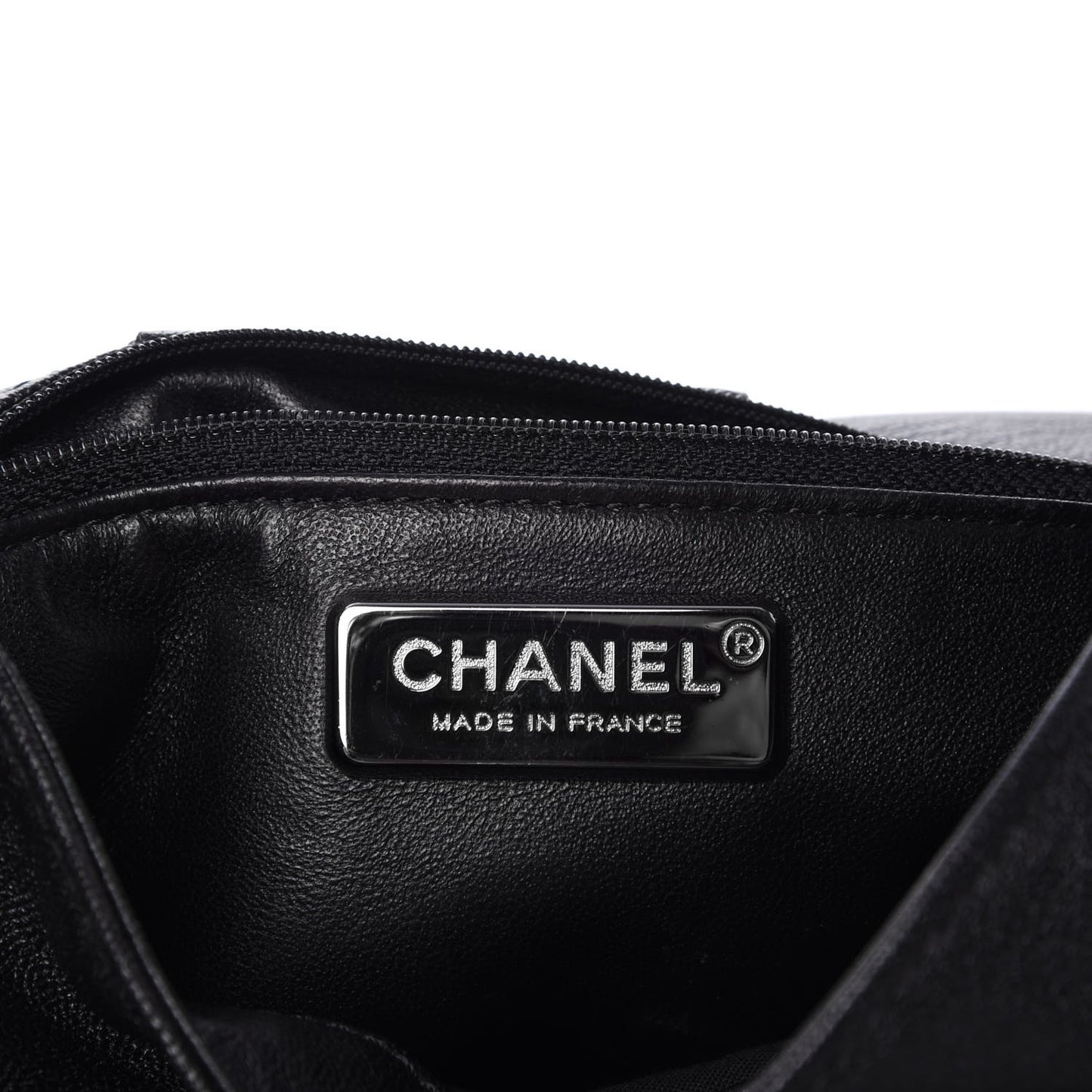 Metallic Goatskin Luxe Ligne Flap Black