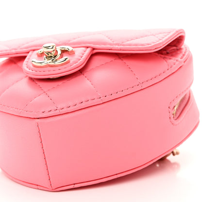 Chanel Lambskin Quilted CC In Love Heart Clutch With Chain Pink 10 of 10