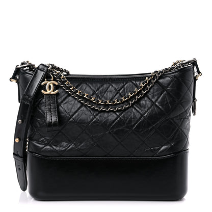 Chanel Aged Calfskin Quilted Medium Gabrielle Hobo Black 1 of 10