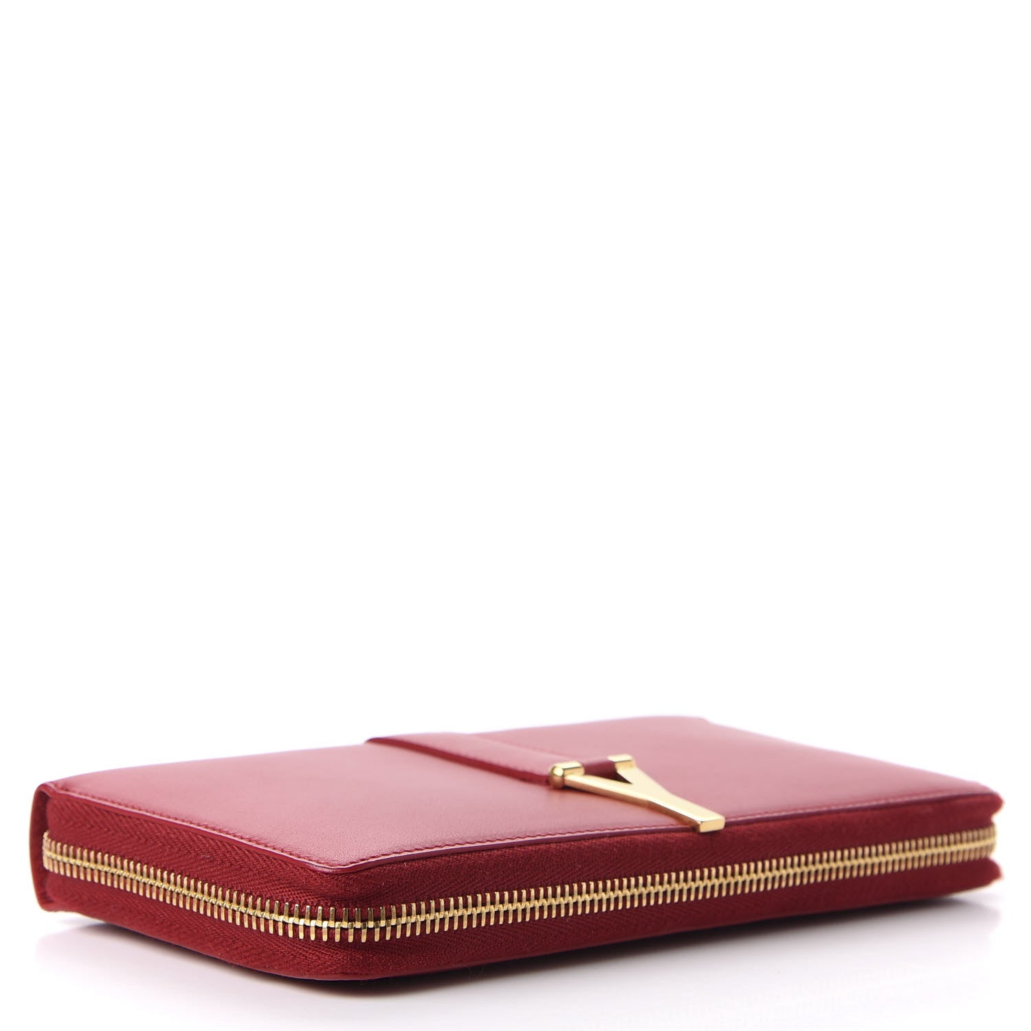 Saint Laurent Calfskin Classic Y Ligne Zip Around Wallet Red 4 of 7