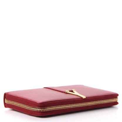 Saint Laurent Calfskin Classic Y Ligne Zip Around Wallet Red 4 of 7