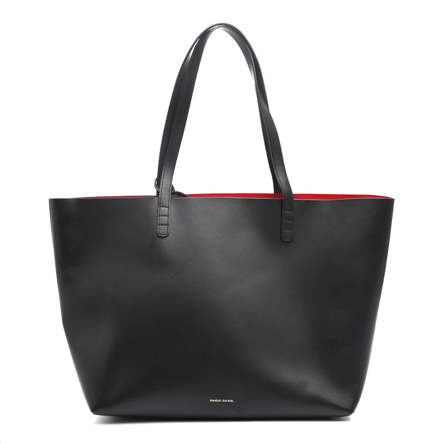 Mansur Gavriel Calfskin Small Shopping Tote Black Flamma 1 of 8