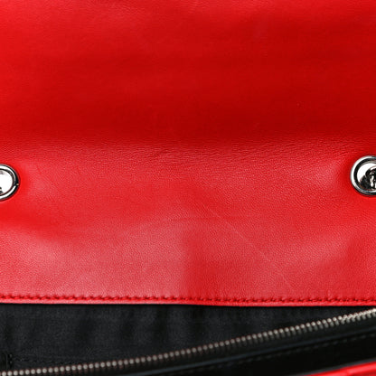 Chanel Lambskin Quilted Medium Graphic Flap Red Black 11 of 12