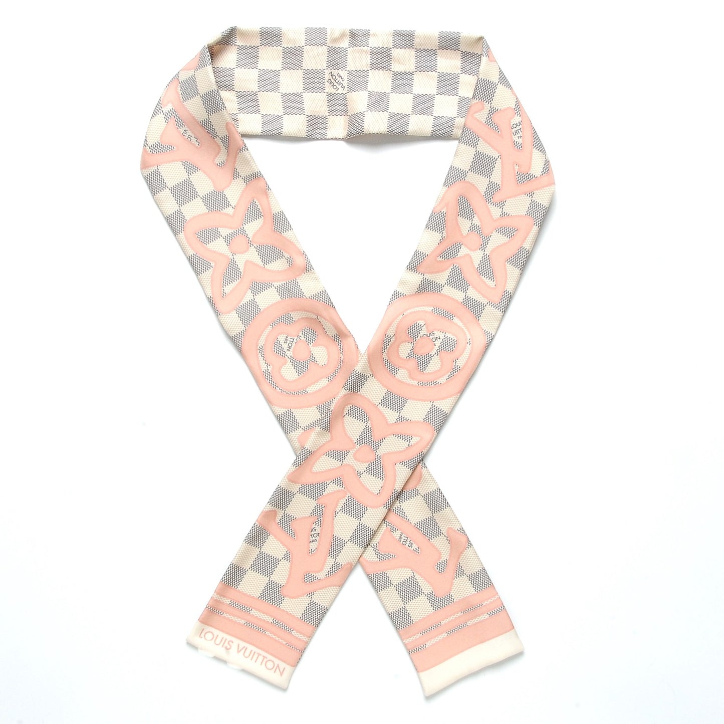 Silk Damier Azur Tahitienne Bandeau Rose Ballerine