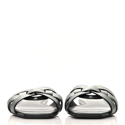 Saint Laurent Calfskin Tribute 05 Slide Sandals 37.5 Vert Fonce 3 of 10