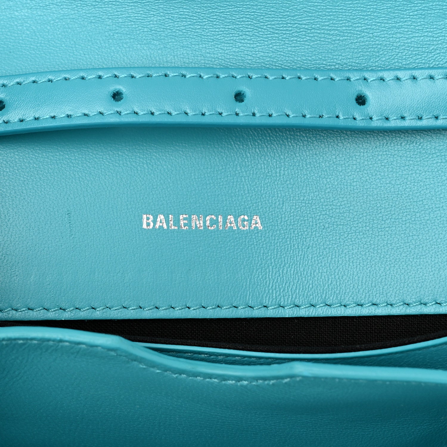 Balenciaga Shiny Box Calfskin Small B Bag Turquoise 6 of 10