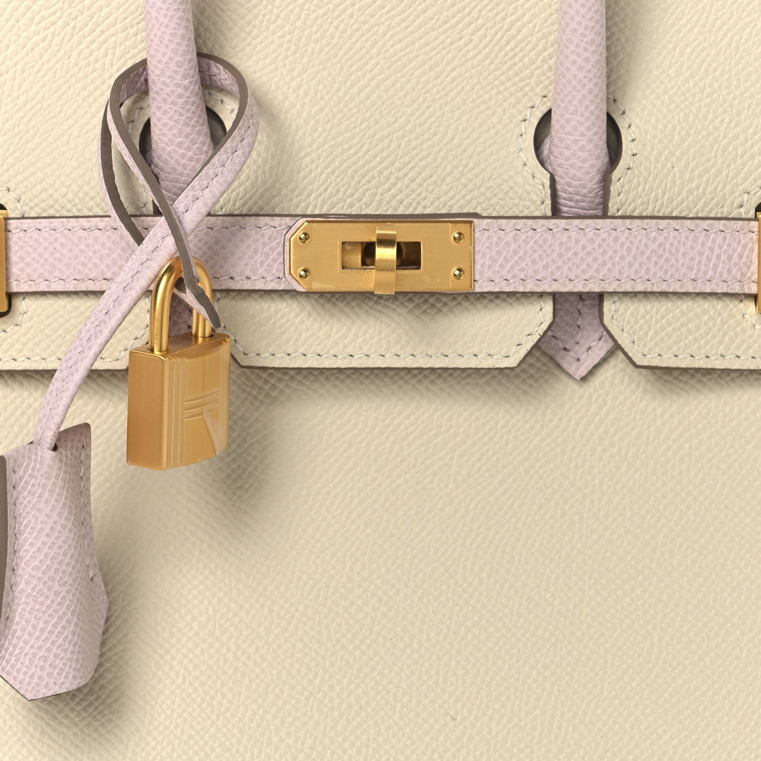 Hermes Epsom Horseshoe Birkin Sellier 25 Craie Mauve Pale 8 of 13