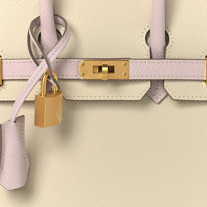Hermes Epsom Horseshoe Birkin Sellier 25 Craie Mauve Pale 8 of 13