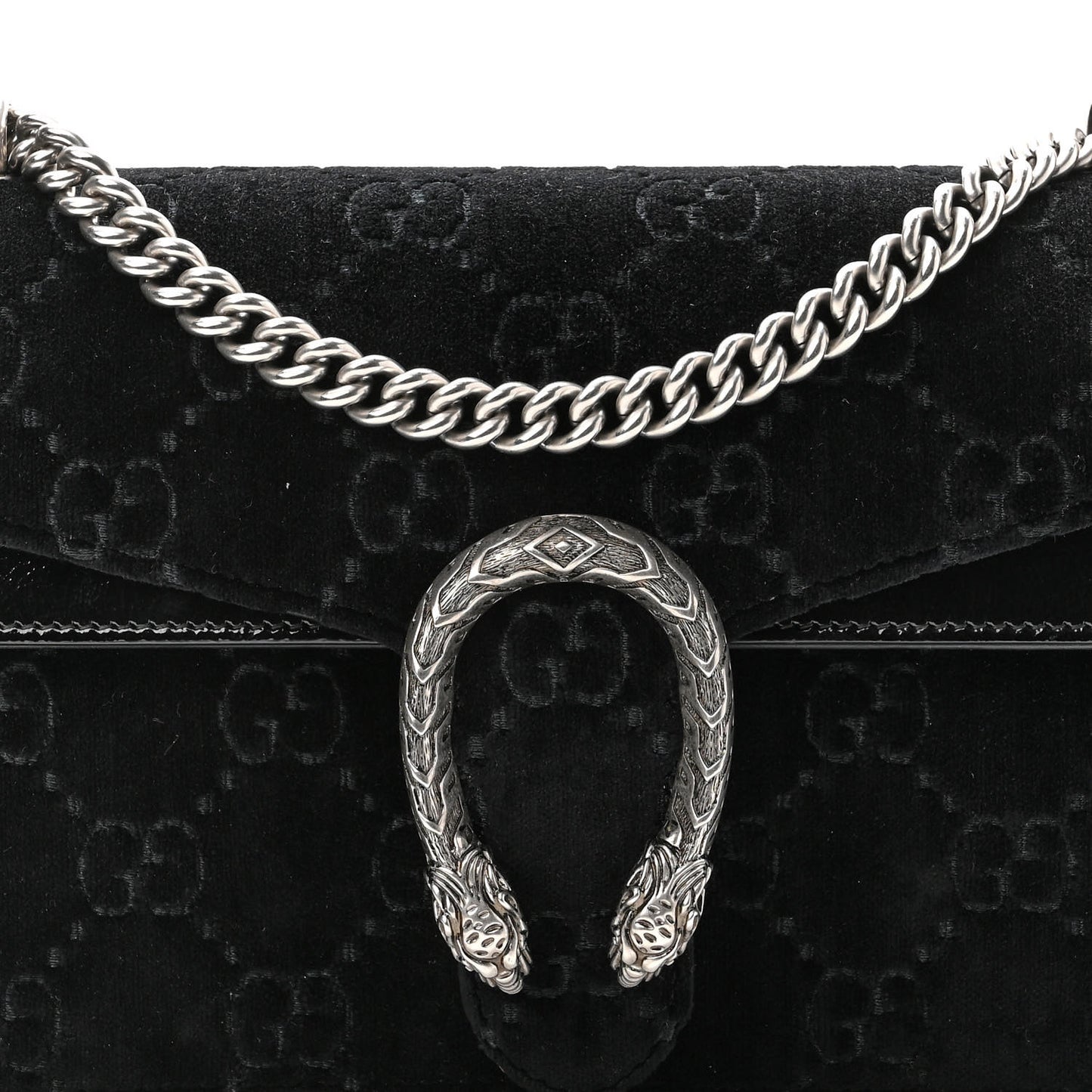 Velvet GG Monogram Small Dionysus Shoulder Bag Black