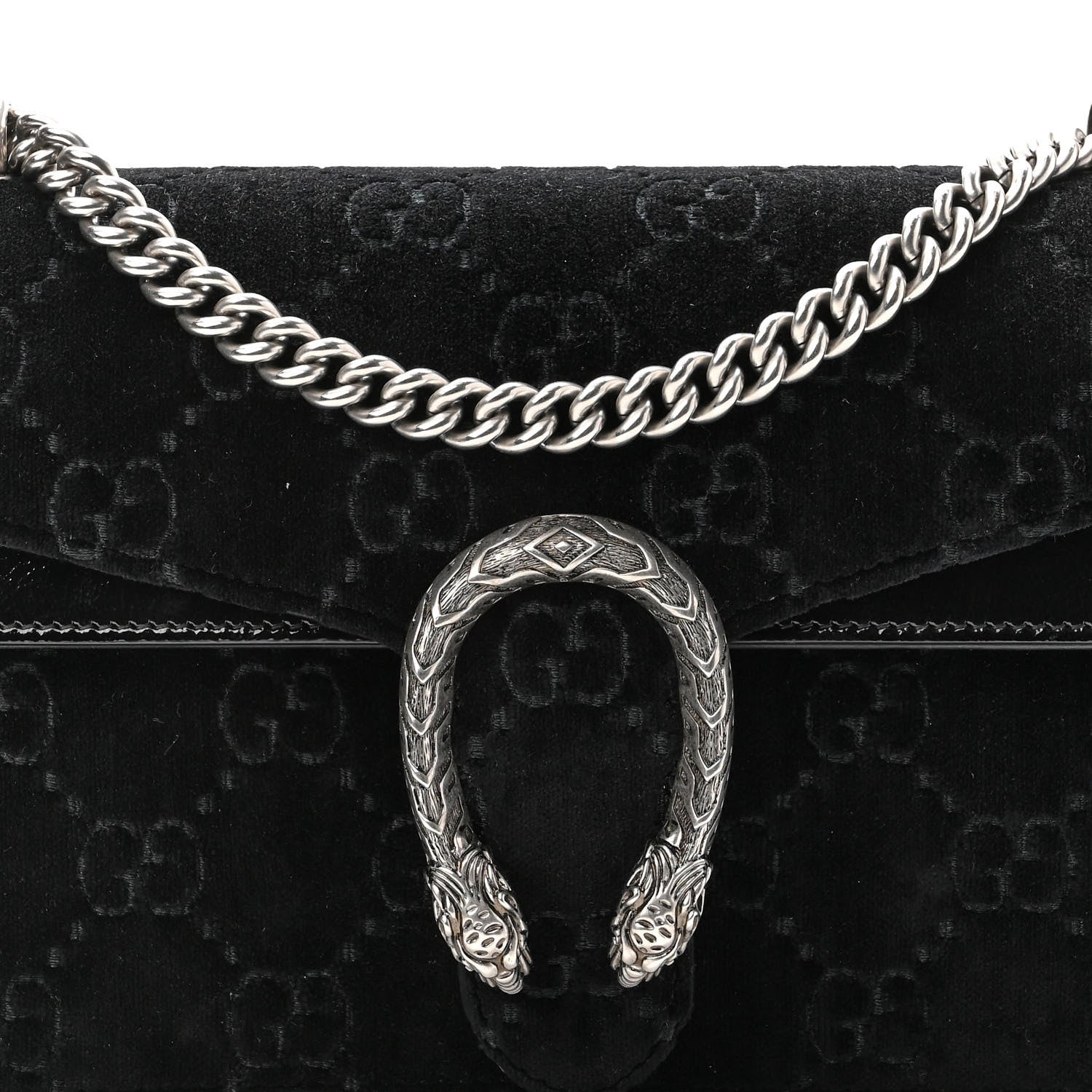 Gucci Velvet GG Monogram Small Dionysus Shoulder Bag Black 8 of 10