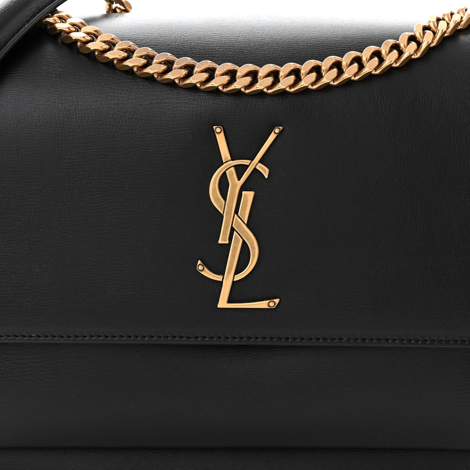 Saint Laurent Calfskin Large Monogram Sunset Black 7 of 9