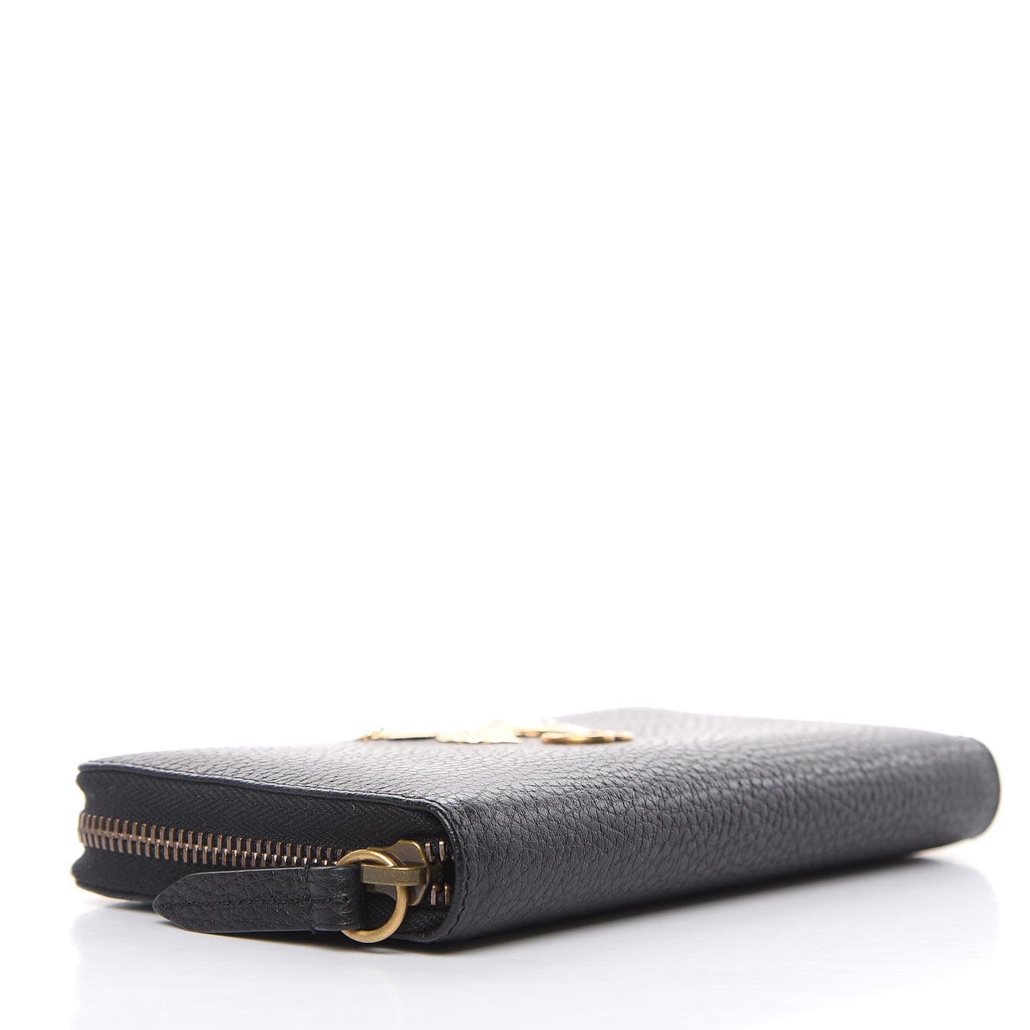 Calfskin Butterfly Zip Around Wallet Black