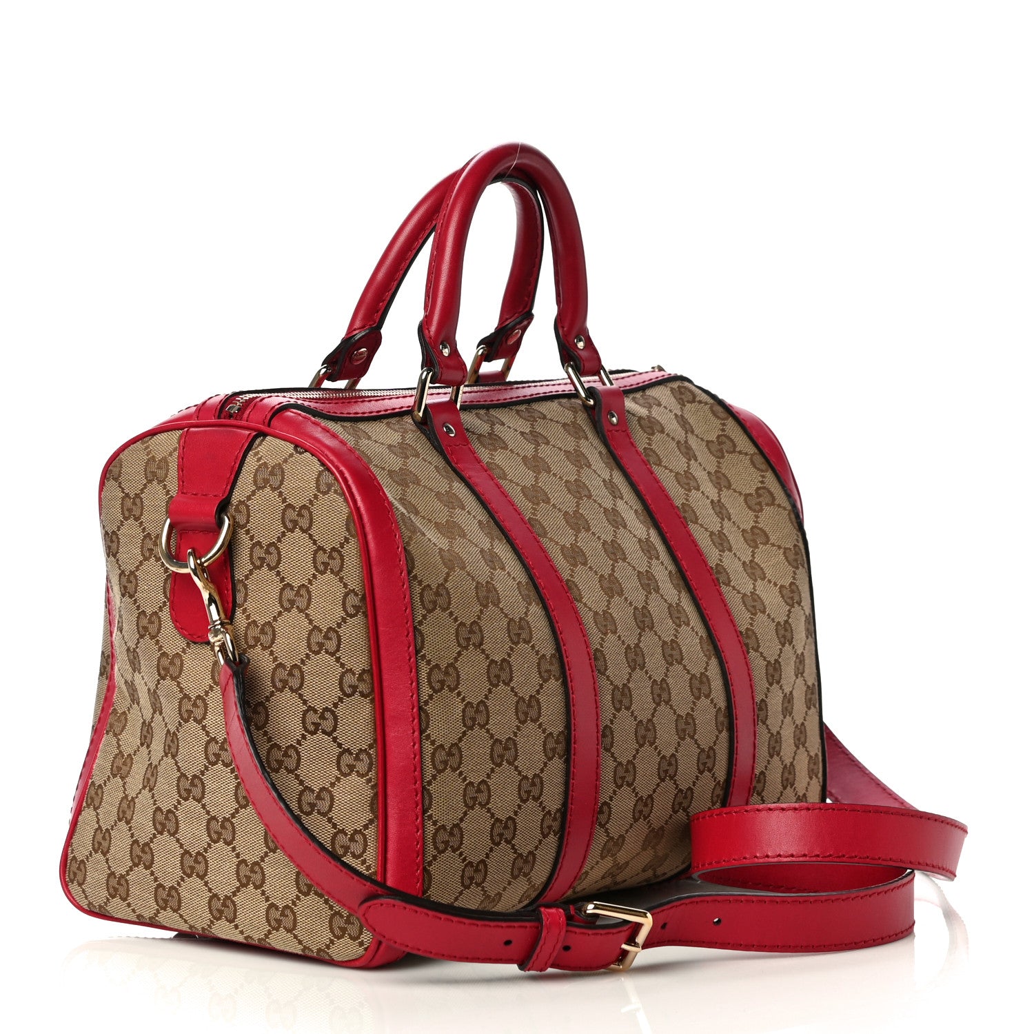Gucci Monogram Medium Joy Boston Hibiscus Red 2 of 11