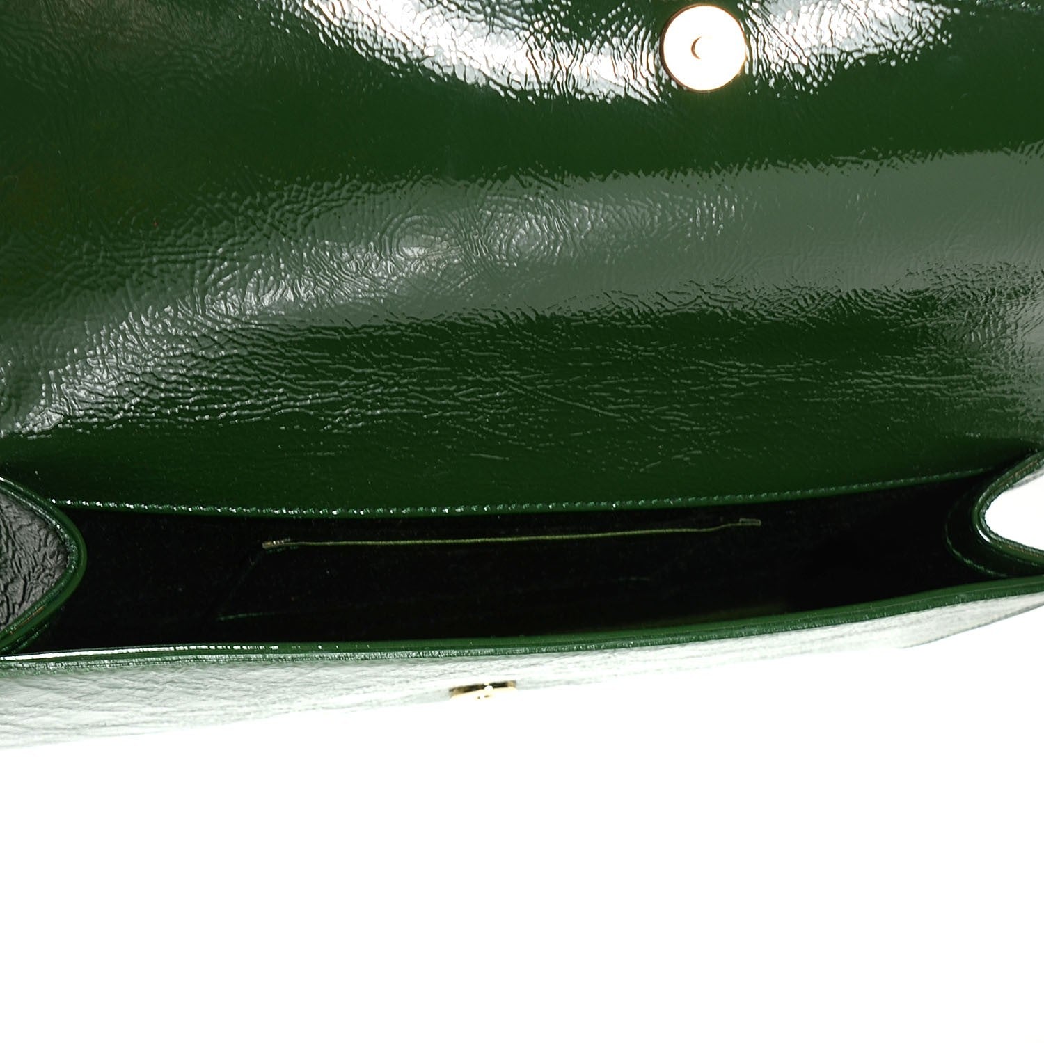 Saint Laurent Distressed Patent Small Belle De Jour Clutch Tartan Green 5 of 7