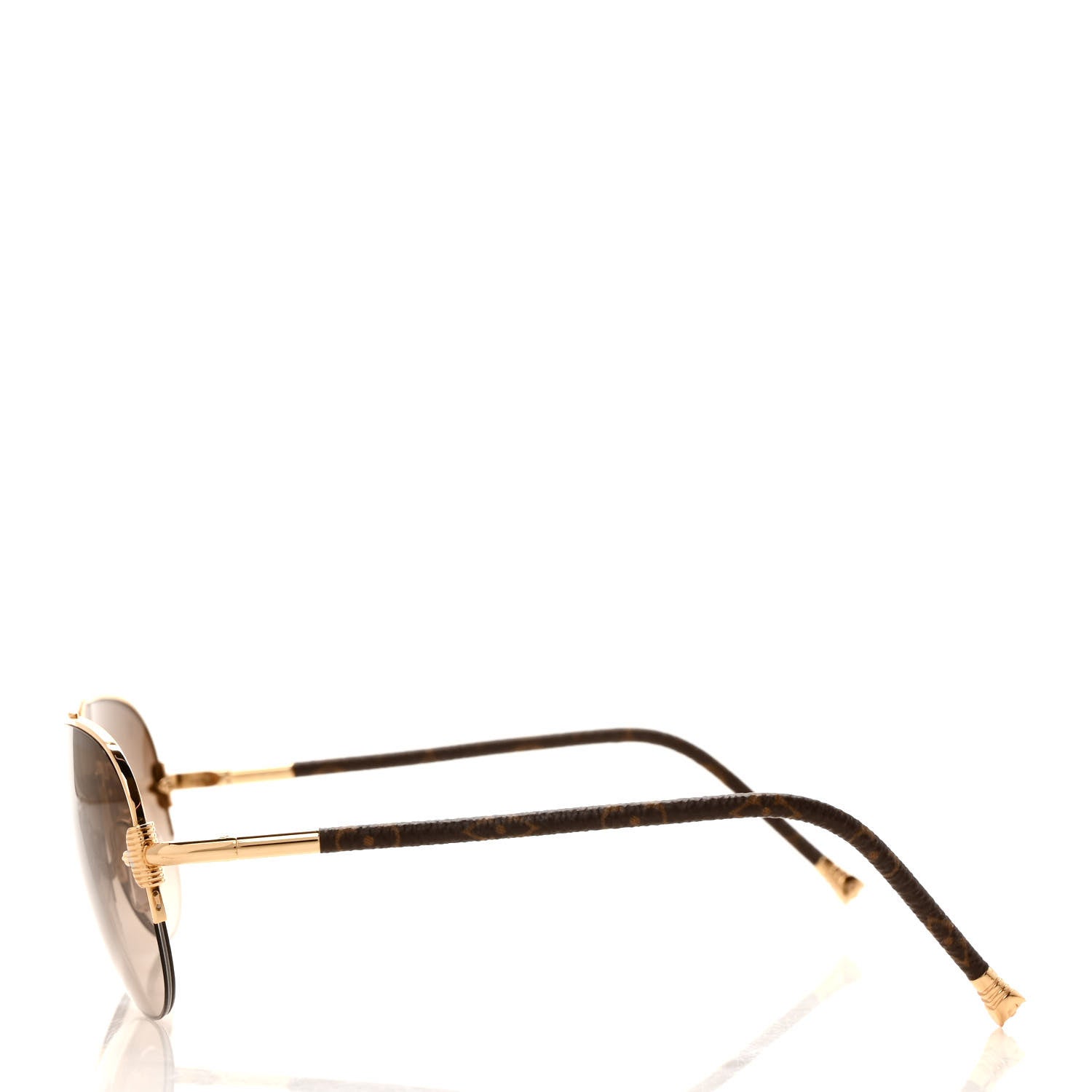 Louis Vuitton Monogram Petite Viola Pilote Aviator Sunglasses Z0571U Brown 3 of 7