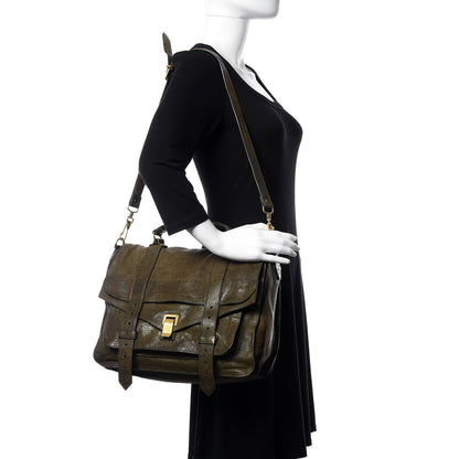 Proenza Schouler Lambskin Large PS1 Satchel Military 2 of 15