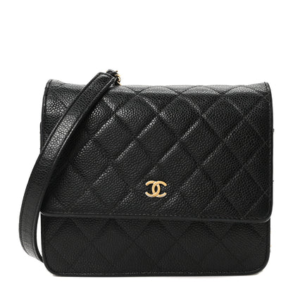 Chanel Caviar Quilted Square Wallet On Chain WOC Black 1 of 11