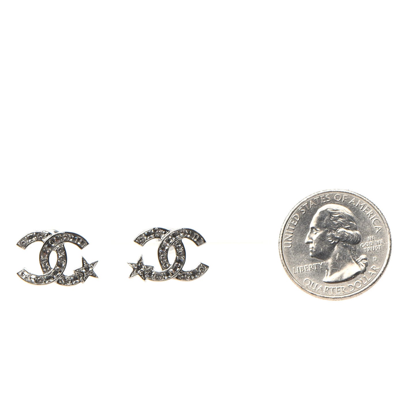 Crystal CC Starfall Earrings Silver