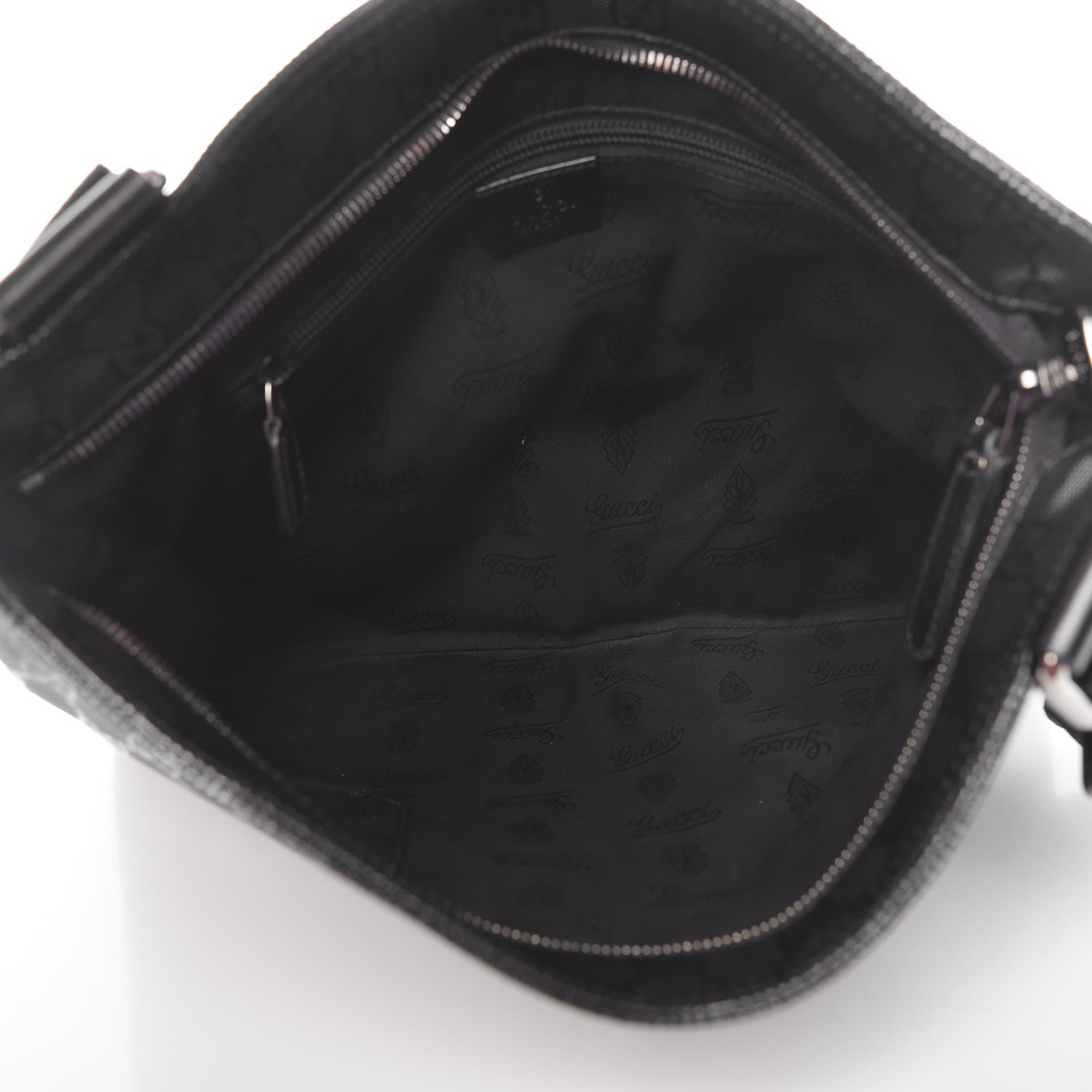 Gucci Imprime Monogram Medium Flat Messenger Bag Black 5 of 7