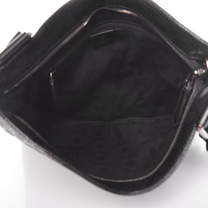 Gucci Imprime Monogram Medium Flat Messenger Bag Black 5 of 7