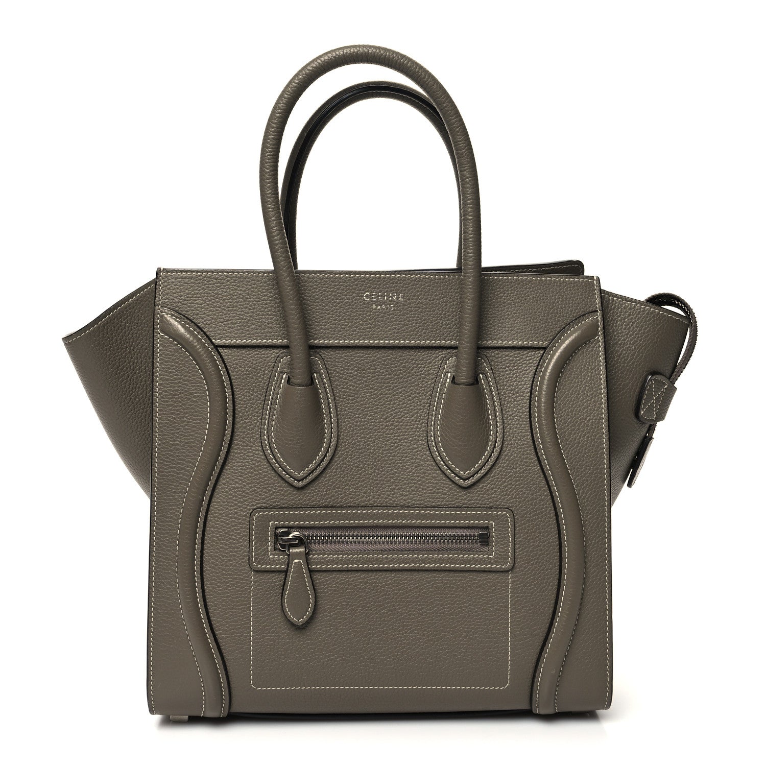 Celine Drummed Calfskin Micro Luggage Souris 1 of 11