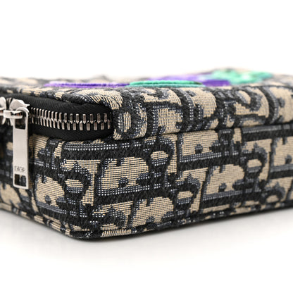 Christian Dior X KENNY SCHARF Oblique Canvas Embroidered Patches Crossbody Charcoal 10 of 11