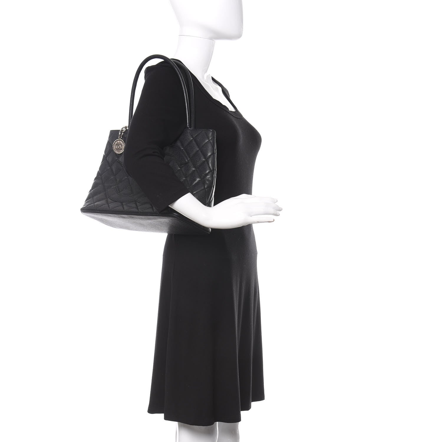 Chanel Caviar Quilted Medallion Tote Black 2 of 17